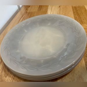Vintage Fire King White Glass Plate Laurel Leaf Pattern